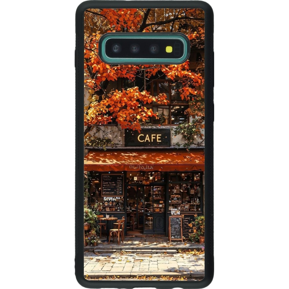 Samsung Galaxy S10+ Case Hülle - Silikon schwarz Autumn 25 Coffee shop