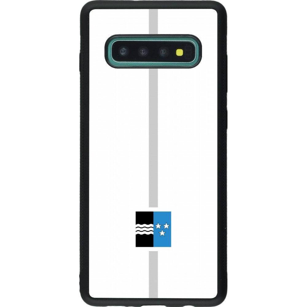 Coque Samsung Galaxy S10+ - Silicone rigide noir Canton AG blanc