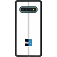 Coque Samsung Galaxy S10+ - Silicone rigide noir Canton AG blanc