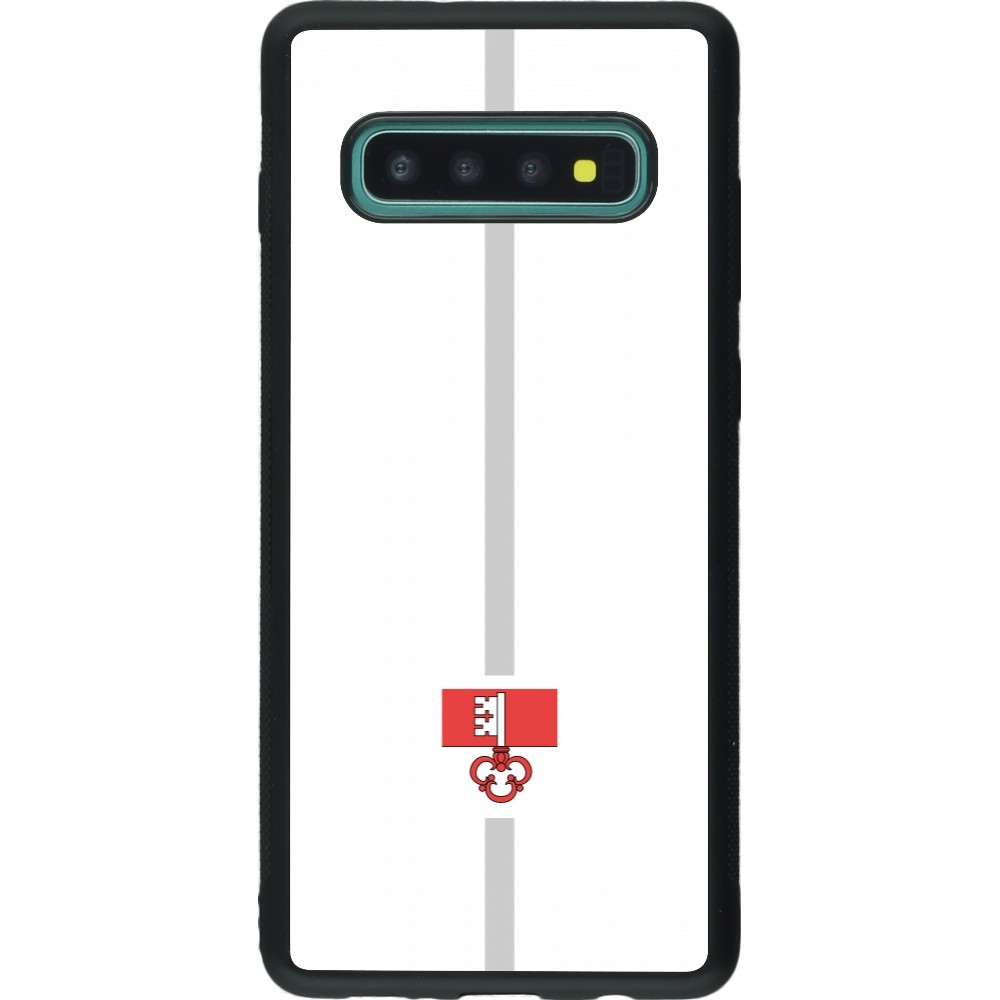 Samsung Galaxy S10+ Case Hülle - Silikon schwarz Kanton OW weiss
