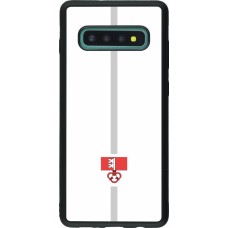 Samsung Galaxy S10+ Case Hülle - Silikon schwarz Kanton OW weiss