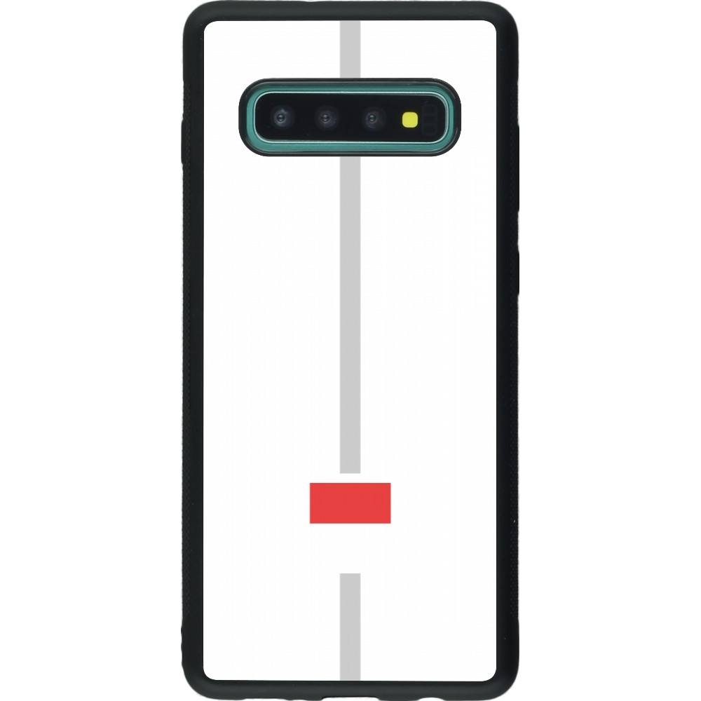Coque Samsung Galaxy S10+ - Silicone rigide noir Canton SO blanc