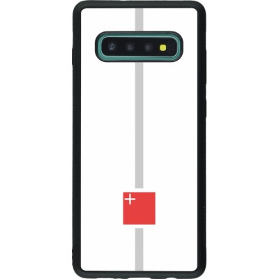 Coque Samsung Galaxy S10+ - Silicone rigide noir Canton SZ blanc