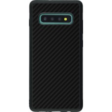 Coque Samsung Galaxy S10+ - Silicone rigide noir Carbon Basic