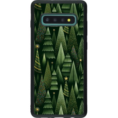 Coque Samsung Galaxy S10+ - Silicone rigide noir Christmas 25 Pattern Xmas Tree