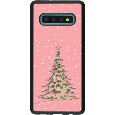 Coque Samsung Galaxy S10+ - Silicone rigide noir Christmas 25 Pink Tree