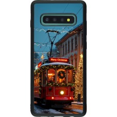 Coque Samsung Galaxy S10+ - Silicone rigide noir Christmas 25 Xmas Train