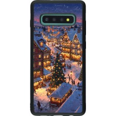 Coque Samsung Galaxy S10+ - Silicone rigide noir Christmas 25 Xmas Village