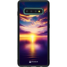 Samsung Galaxy S10+ Case Hülle - Silikon schwarz Sonnenuntergang gelb violett