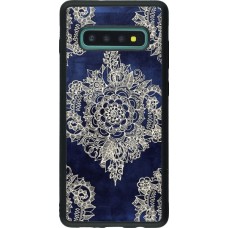 Coque Samsung Galaxy S10+ - Silicone rigide noir Cream Flower Moroccan