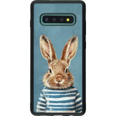 Coque Samsung Galaxy S10+ - Silicone rigide noir Easter 2026 Rabbit navy