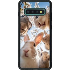 Coque Samsung Galaxy S10+ - Silicone rigide noir Easter 2026 Rabbits