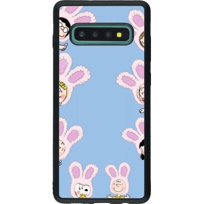 Coque Samsung Galaxy S10+ - Silicone rigide noir Easter 2026 Snoopy