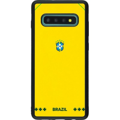 Samsung Galaxy S10+ Case Hülle - Silikon schwarz Brasilien 2026 personalisierbares Fussballtrikot
