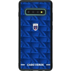Coque Samsung Galaxy S10+ - Silicone rigide noir Maillot de football Cap-Vert 2026 personnalisable