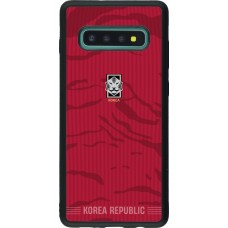 Coque Samsung Galaxy S10+ - Silicone rigide noir Maillot de football Corée du Sud 2026 personnalisable
