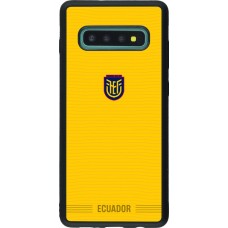 Coque Samsung Galaxy S10+ - Silicone rigide noir Maillot de football Équateur 2026 personnalisable