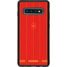 Coque Samsung Galaxy S10+ - Silicone rigide noir Maillot de football Espagne 2026 personnalisable