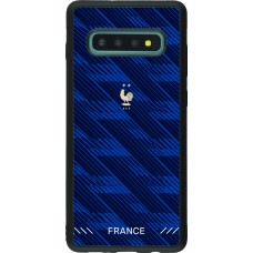 Coque Samsung Galaxy S10+ - Silicone rigide noir Maillot de football France 2026 personnalisable