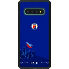 Coque Samsung Galaxy S10+ - Silicone rigide noir Maillot de football Haiti 2026 personnalisable