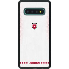 Coque Samsung Galaxy S10+ - Silicone rigide noir Maillot de football Jordanie 2026 personnalisable