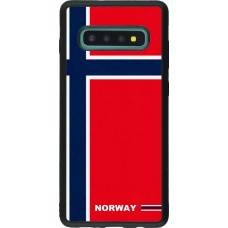 Coque Samsung Galaxy S10+ - Silicone rigide noir Maillot de football Norvège 2026 personnalisable