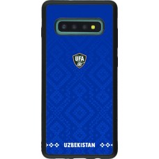 Coque Samsung Galaxy S10+ - Silicone rigide noir Maillot de football Ouzbékistan 2026 personnalisable