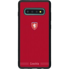 Coque Samsung Galaxy S10+ - Silicone rigide noir Maillot de football Répuplique Tchèque 2026 personnalisable