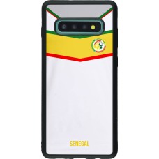 Coque Samsung Galaxy S10+ - Silicone rigide noir Maillot de football Senegal 2022 personnalisable
