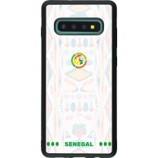 Coque Samsung Galaxy S10+ - Silicone rigide noir Maillot de football Sénégal 2026 personnalisable