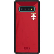 Samsung Galaxy S10+ Case Hülle - Silikon schwarz Serbien 2022 personalisierbares Fussballtrikot