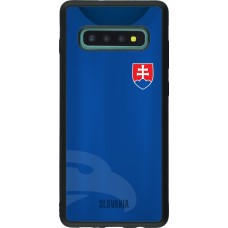Coque Samsung Galaxy S10+ - Silicone rigide noir Maillot de football Slovaquie
