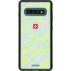 Coque Samsung Galaxy S10+ - Silicone rigide noir Maillot de football Suisse Away 2026 personnalisable