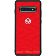 Coque Samsung Galaxy S10+ - Silicone rigide noir Maillot de football Tunisie 2026 personnalisable