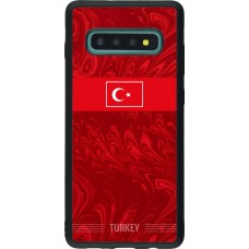 Coque Samsung Galaxy S10+ - Silicone rigide noir Maillot de football Turquie 2026 personnalisable