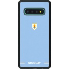 Coque Samsung Galaxy S10+ - Silicone rigide noir Maillot de football Uruguay 2026 personnalisable