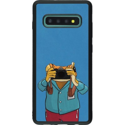 Coque Samsung Galaxy S10+ - Silicone rigide noir Frog with camera DTMF