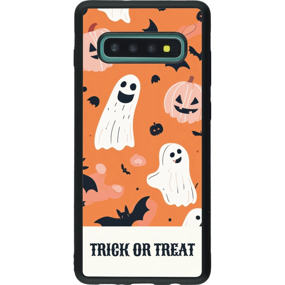 Samsung Galaxy S10+ Case Hülle - Silikon schwarz Halloween 2025 Trick treat