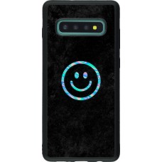 Coque Samsung Galaxy S10+ - Silicone rigide noir Happy smiley irisé