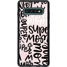 Coque Samsung Galaxy S10+ - Silicone rigide noir Mom 2024 Super mom