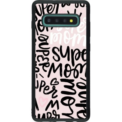 Samsung Galaxy S10+ Case Hülle - Silikon schwarz Mom 2024 Super mom