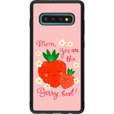 Coque Samsung Galaxy S10+ - Silicone rigide noir Mom 2026 Berry best