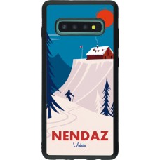 Coque Samsung Galaxy S10+ - Silicone rigide noir Nendaz Cabane Ski
