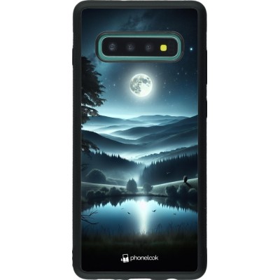 Samsung Galaxy S10+ Case Hülle - Silikon schwarz Ansicht des Nachthimmels