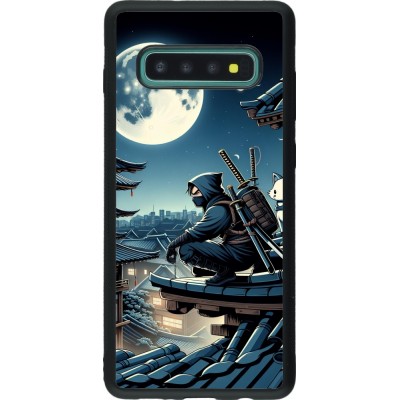 Samsung Galaxy S10+ Case Hülle - Silikon schwarz Ninja unter dem Mond