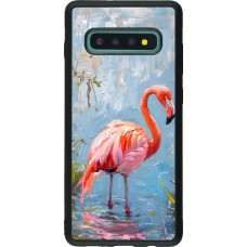 Coque Samsung Galaxy S10+ - Silicone rigide noir Paint Flamingo