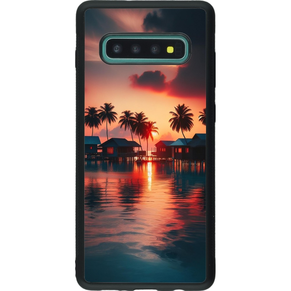 Samsung Galaxy S10+ Case Hülle - Silikon schwarz Paradies Malediven