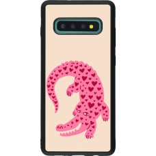 Samsung Galaxy S10+ Case Hülle - Silikon schwarz Pink crocodile 2026