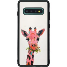 Coque Samsung Galaxy S10+ - Silicone rigide noir Pink Girafe Paint