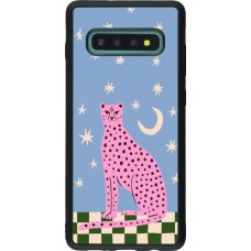 Samsung Galaxy S10+ Case Hülle - Silikon schwarz Pink leopard with stars 2026